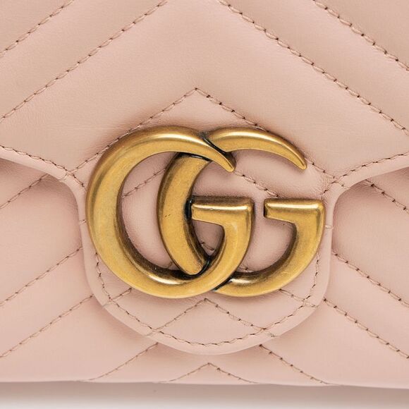 Gucci Matelasse Leather GG Marmont Wallet on Chain - Picture 9 of 14